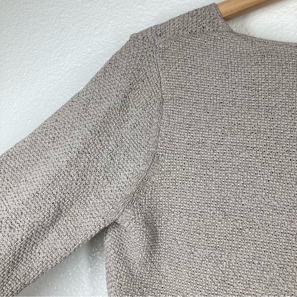 Eileen Fisher Silk Blend Knitted Ivory Sweater Women's Large Long Sleeves V neck - Picture 14 of 16